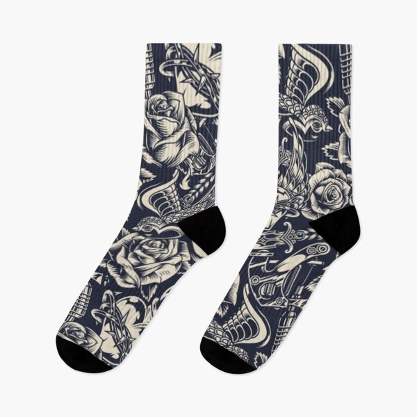 Item preview, Vintage Monochrome tattoo print designed and sold by Maddie4Real.