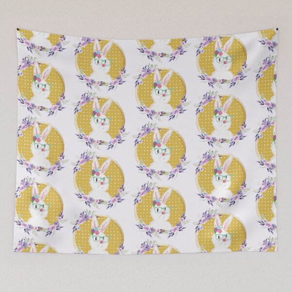 Item preview, Easter Bunny With Glasses And Flowers  designed and sold by Designs By YL.