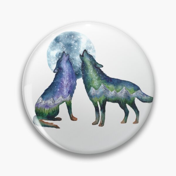 Item preview, Watercolour Galaxy Wolf Couple With Moon designed and sold by Roy & Tiffany.