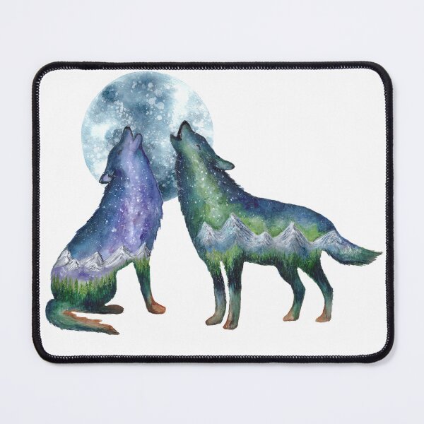 Item preview, Watercolour Galaxy Wolf Couple With Moon designed and sold by Roy & Tiffany.
