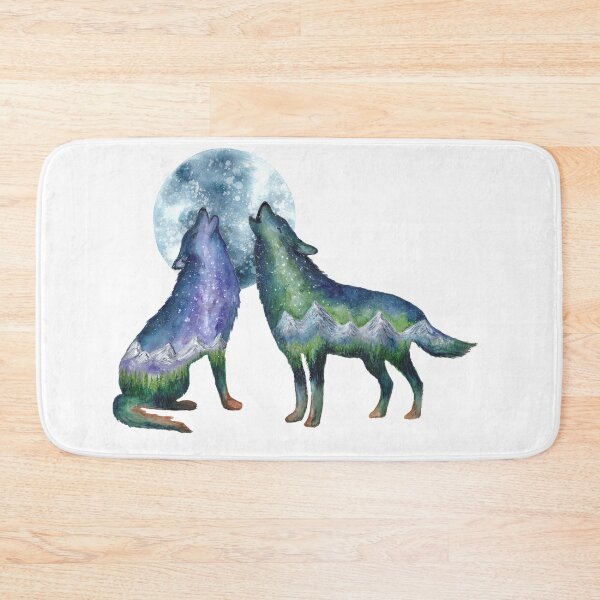 Item preview, Watercolour Galaxy Wolf Couple With Moon designed and sold by Roy & Tiffany.
