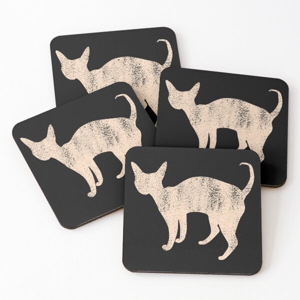 Item preview, Devon Rex Cat  silhouette in Cream designed and sold by Tanya Mihe.