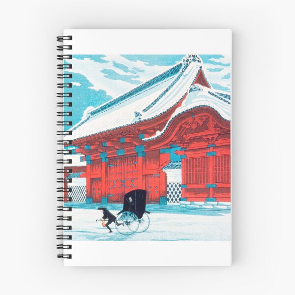Item preview, Snow clad Red Gate Japanese vintage art designed and sold by salasiya.