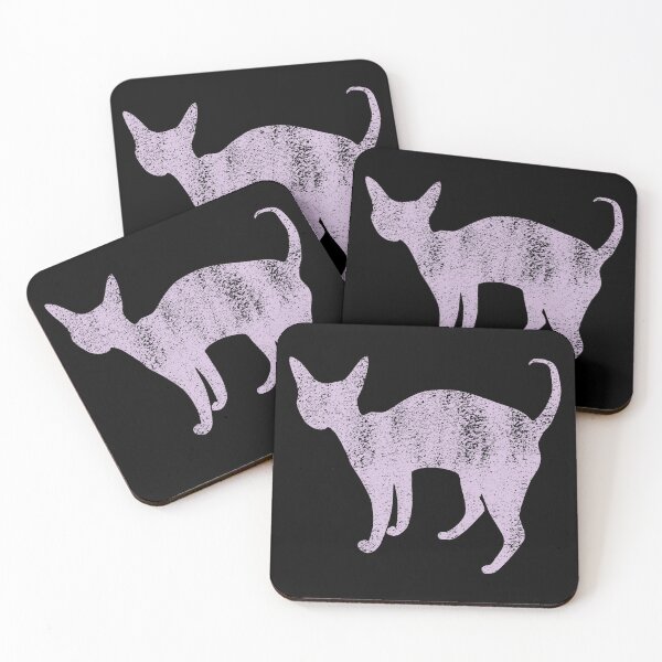 Item preview, Devon Rex Cat silhouette in Lilac designed and sold by Tanya Mihe.