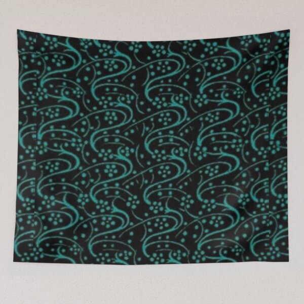 Item preview, Vintage Swirl Floral Turquoise and Black designed and sold by SaraValor.