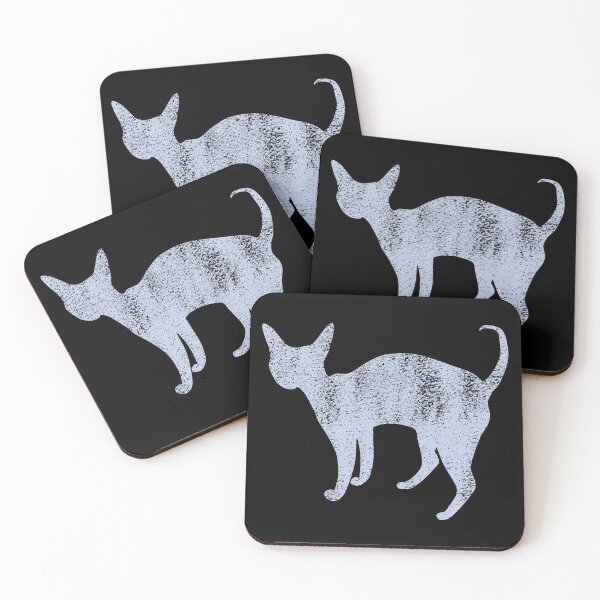 Item preview, Devon Rex Cat  silhouette in Blue designed and sold by Tanya Mihe.