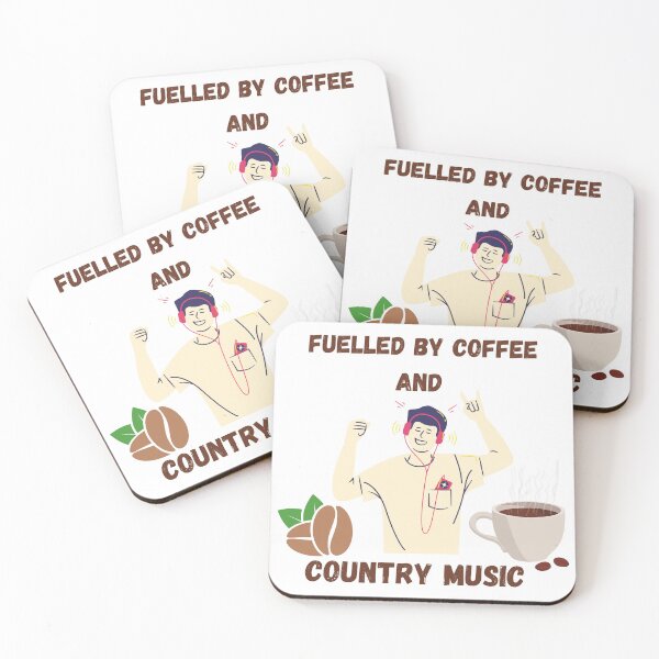 Item preview, fuelled by coffee and country music, Cool Coffee and Music vintage design, coffee lovers gift Classic T-Shirt designed and sold by Dragsma ⭐⭐⭐⭐⭐.