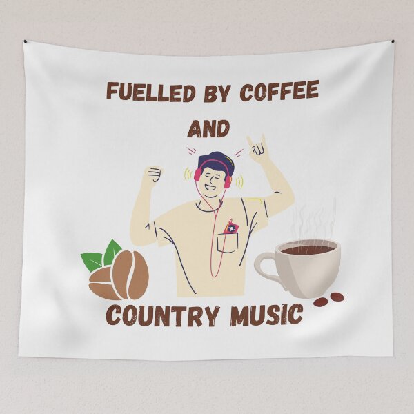 Item preview, fuelled by coffee and country music, Cool Coffee and Music vintage design, coffee lovers gift Classic T-Shirt designed and sold by Dragsma ⭐⭐⭐⭐⭐.