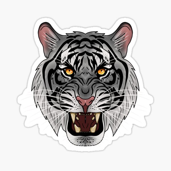 Tiger angry reaction expresion facial emoji vector. Jungle cat animal evil  mad face bares teeth. Crazy smile with negative emotion. Frustrated anger e  Stock Vector Image & Art - Alamy