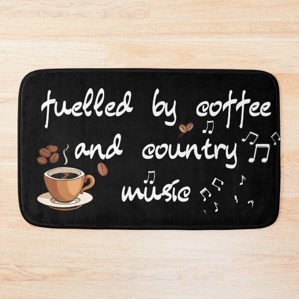 Item preview,  fuelled by coffee and country music, Cool Coffee and Music vintage design, coffee lovers gift  Mouse Pad designed and sold by Dragsma ⭐⭐⭐⭐⭐.