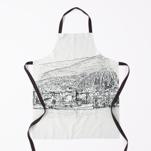 Item preview, Queenstown harbour sketch designed and sold by Tom Napper Design.