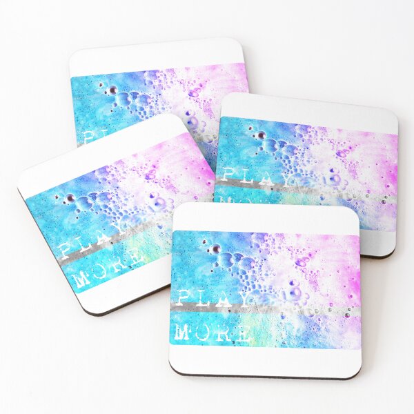 Item preview, PLAY MORE - relax, let go, slow down - GO PLAY - Be spontaneous, be curious HAVE FUN beach bubbles designed and sold by originalsusie.