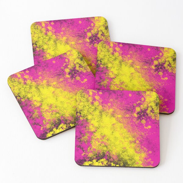 Item preview, Yellow Pink Splatter Spray Paint on Black designed and sold by that5280lady.