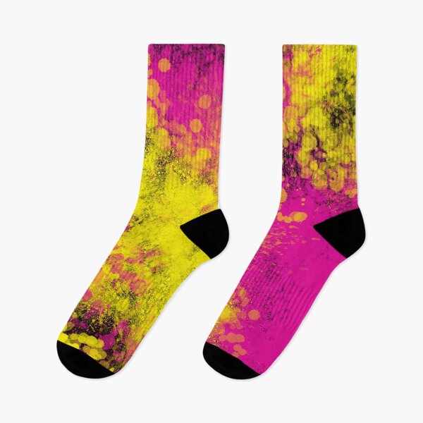 Item preview, Yellow Pink Splatter Spray Paint on Black designed and sold by that5280lady.