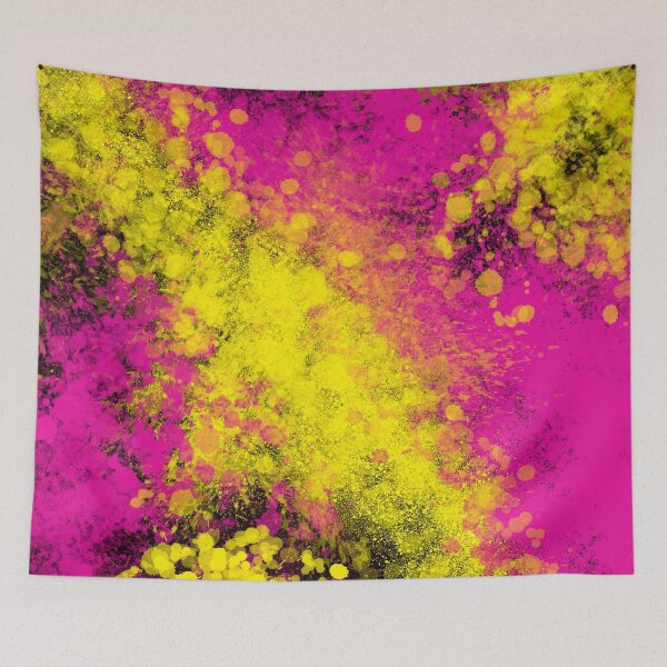 Item preview, Yellow Pink Splatter Spray Paint on Black designed and sold by that5280lady.