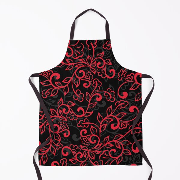 Item preview, Black and Red Swirly Floral Pattern - Ornament designed and sold by NawalMagdy.