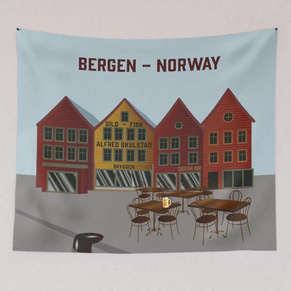 Item preview, Bryggen in Bergen Norway designed and sold by leewarddesign.