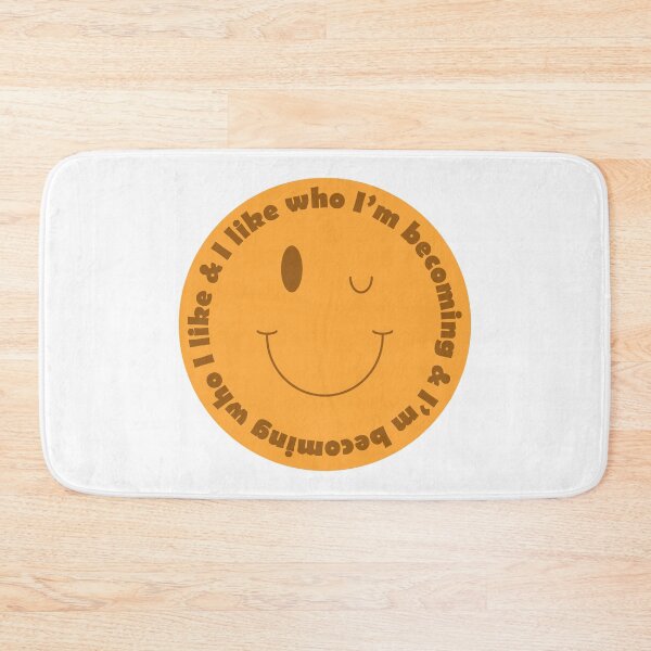 Item preview, "I like who I'm becoming and I'm becoming who I like" orange wink designed and sold by triplewatersign.