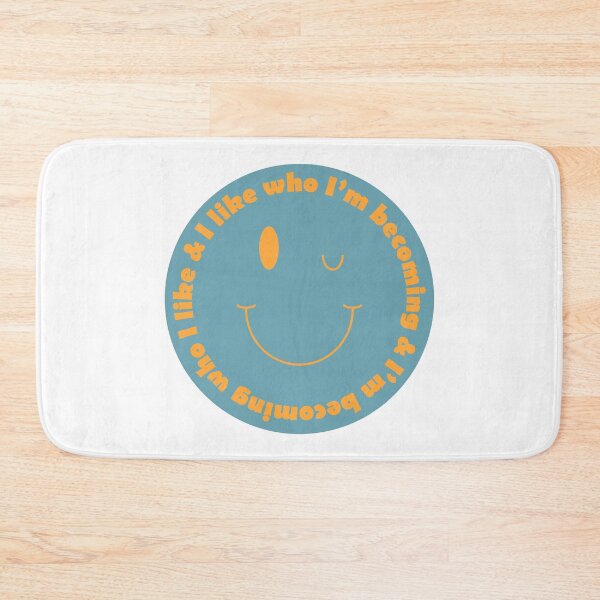 Item preview, "I like who I'm becoming and I'm becoming who I like" blue wink designed and sold by triplewatersign.