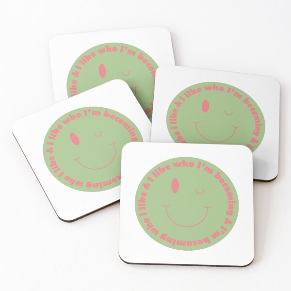 Item preview, "I like who I'm becoming and I'm becoming who I like" green wink designed and sold by triplewatersign.