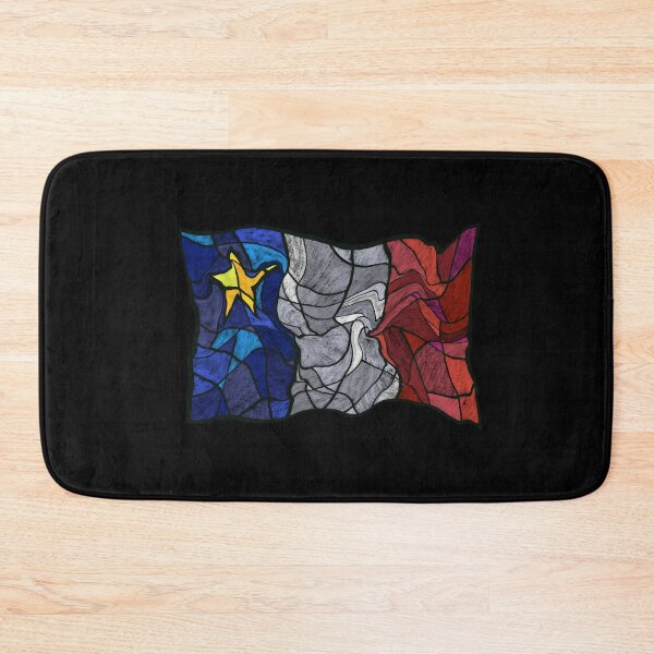Item preview, Acadian Flag pastel liquid mosaic - Drapeau acadien mosaïque liquide pastel vitrail designed and sold by ColoursOfFrance.