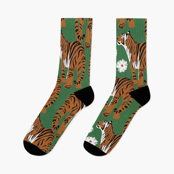 Item preview, Orange Tiger pattern with Green background designed and sold by belettelepink.