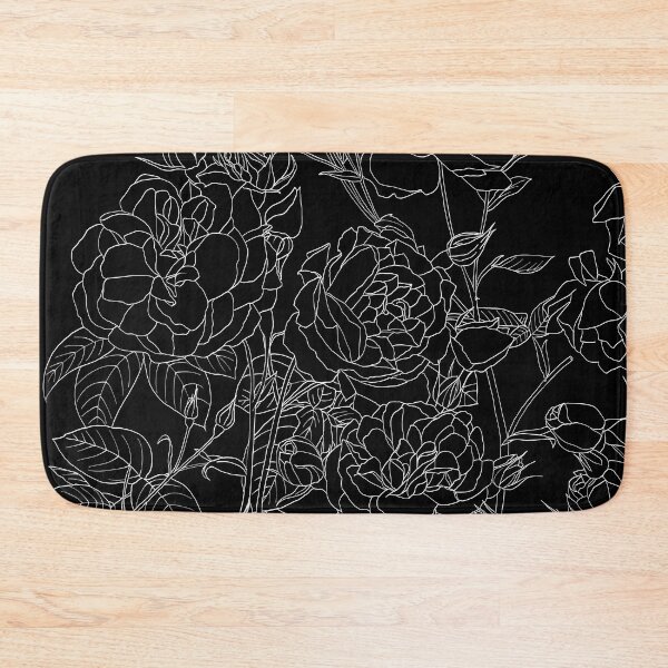 Item preview, White Rose Bushes on Black  designed and sold by Saanis.