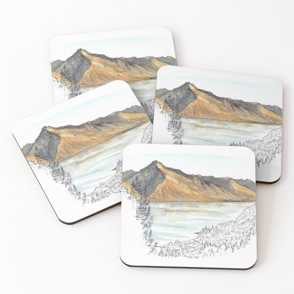 Item preview, Walter Peak sunset Watercolour designed and sold by Tom Napper Design.