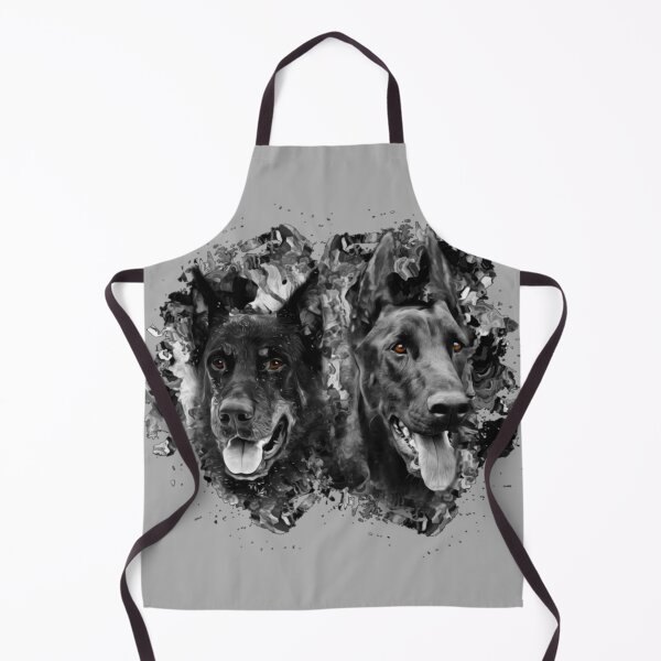 Item preview, Two cute puppies of breed American Pit Bull Terrier on a dark background. Black and white image designed and sold by Anatoly44.