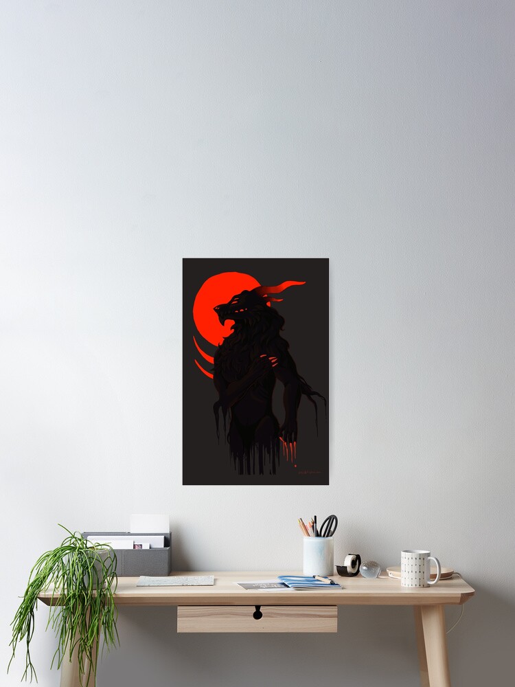 Thumbnail 2 of 3, Poster, Red Moon designed and sold by Catburd.