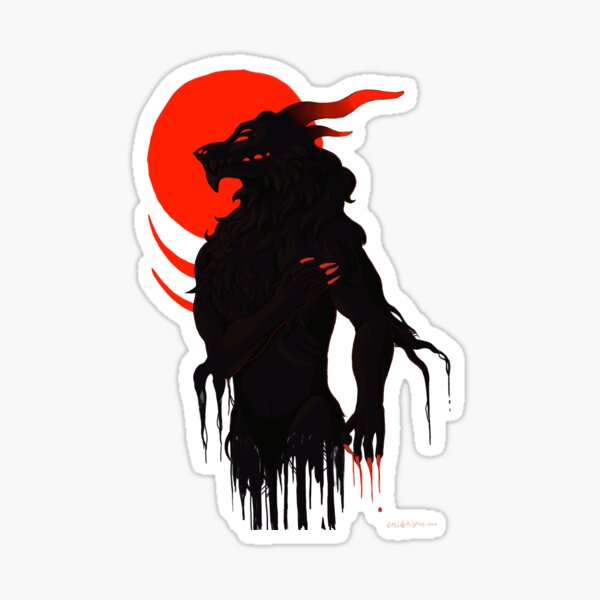 Red Moon Sticker
