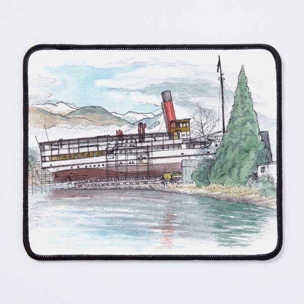 Item preview, TSS Earnslaw - Kelvin Beach Watercolour designed and sold by Tom Napper Design.