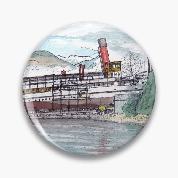 Item preview, TSS Earnslaw - Kelvin Beach Watercolour designed and sold by Tom Napper Design.