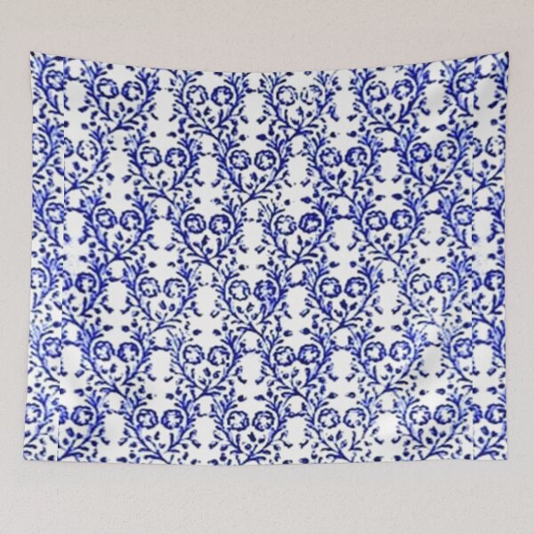 Item preview, Vintage Floral Sapphire Blue and White designed and sold by SaraValor.