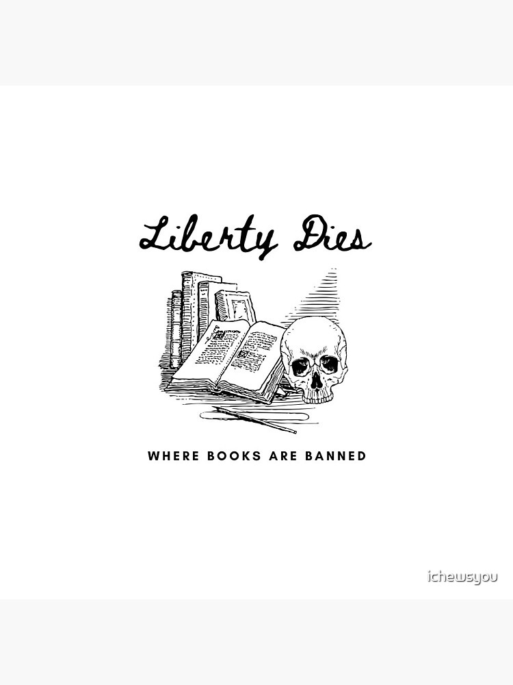 Disover Liberty Dies Where Books Are Banned Protest Book Bans Freedom to Read Pin Button