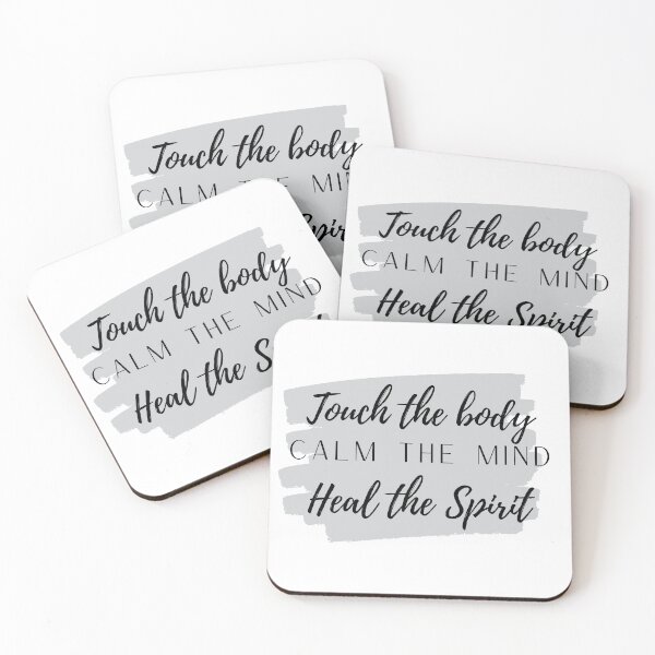 Item preview, Touch the body calm the mind heal the soul grey gray designed and sold by Melissa Rioux.