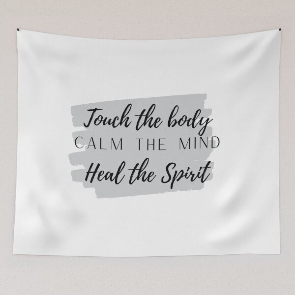 Item preview, Touch the body calm the mind heal the soul grey gray designed and sold by Melissa Rioux.