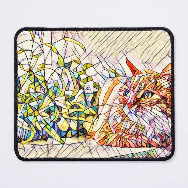Item preview, mosaic of an orange cat staring out a window designed and sold by Cora Gregory.