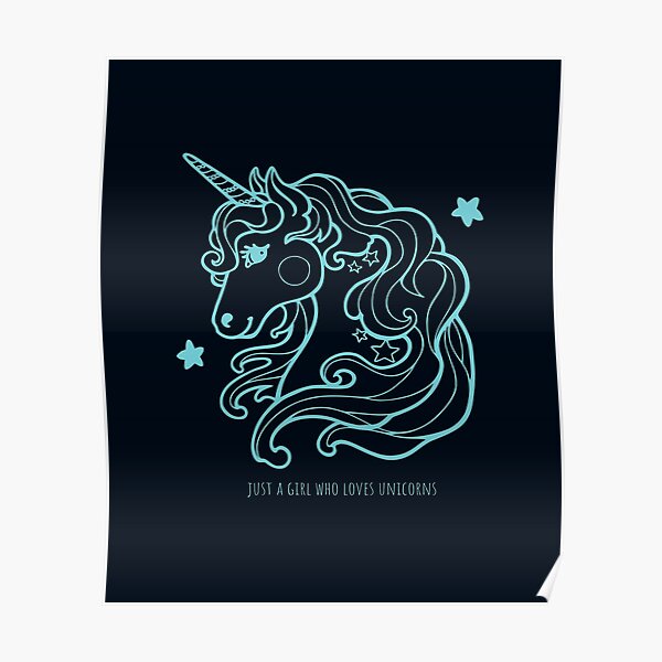 Poster Juste Une Fille Qui Aime Les Licornes Citation Drole Par Vichallanstudio Redbubble