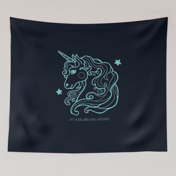 Item preview, Just a girl who loves unicorns - funny quote designed and sold by VichallanStudio.