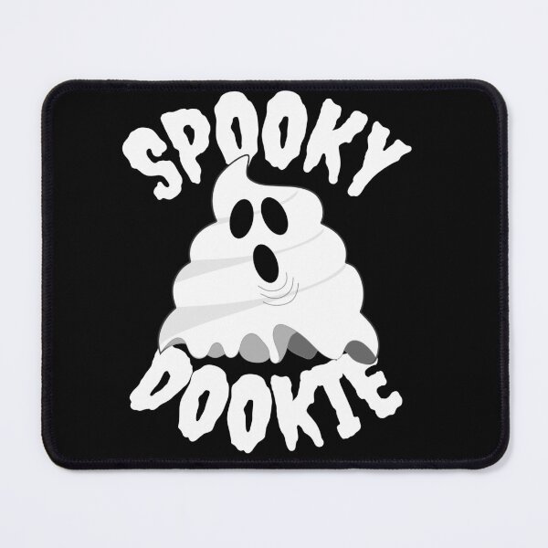 Item preview, Spooky dookie cute ghost poo black background designed and sold by Chaos-Touch.