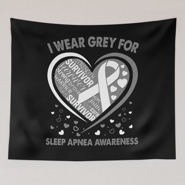 Item preview, I Wear Grey For Sleep Apnea Survivor Heart Ribbon designed and sold by heppenp.