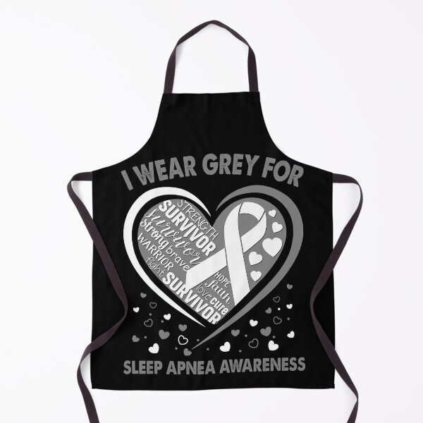 Item preview, I Wear Grey For Sleep Apnea Survivor Heart Ribbon designed and sold by heppenp.