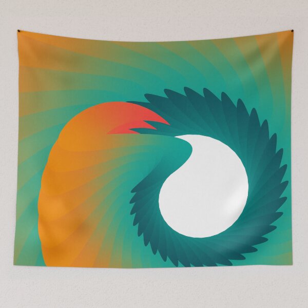 Item preview, orange blue Neon Gradient Abstract Swirl designed and sold by Ariel Guevara.