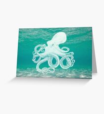 Colourful underwater octopus Greeting Card