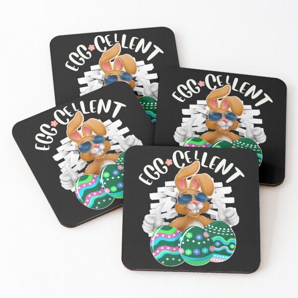 Item preview, Eggcellent Cool Easter Bunny With Eggs Easter Pun designed and sold by Designs By YL.