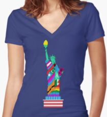 Liberty for All Women's Fitted V-Neck T-Shirt