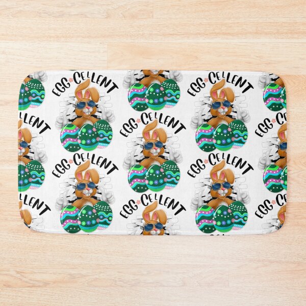 Item preview, Eggcellent Cool Easter Bunny With Eggs Easter Pun-White designed and sold by Designs By YL.