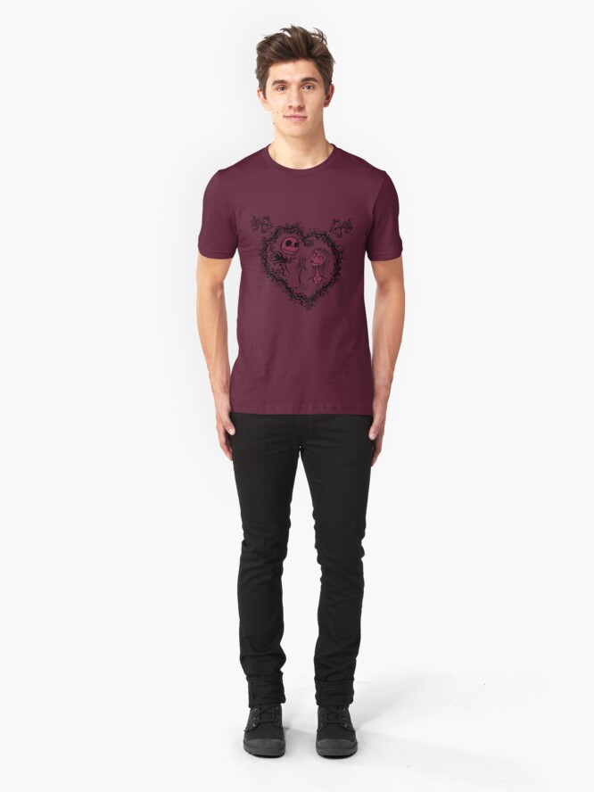 Alternate view of Nightmare Before Valentine's Day Slim Fit T-Shirt