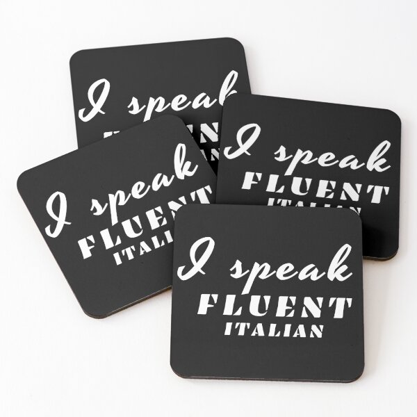 Item preview, i speak fluent italian positive quote  black and white illustration. designed and sold by Coolclassy.
